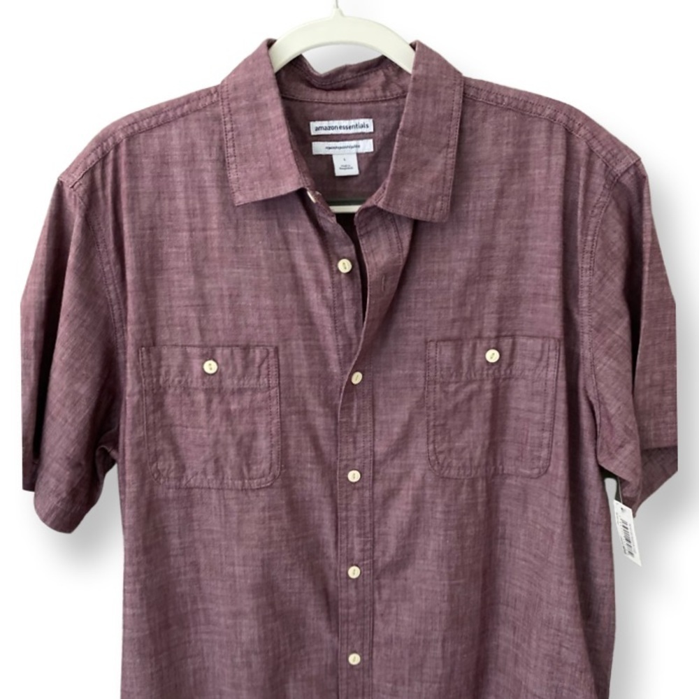 NWT Men's Amazon Essentials Short Sleeve Shirts Size Large - Picture 3 of 5